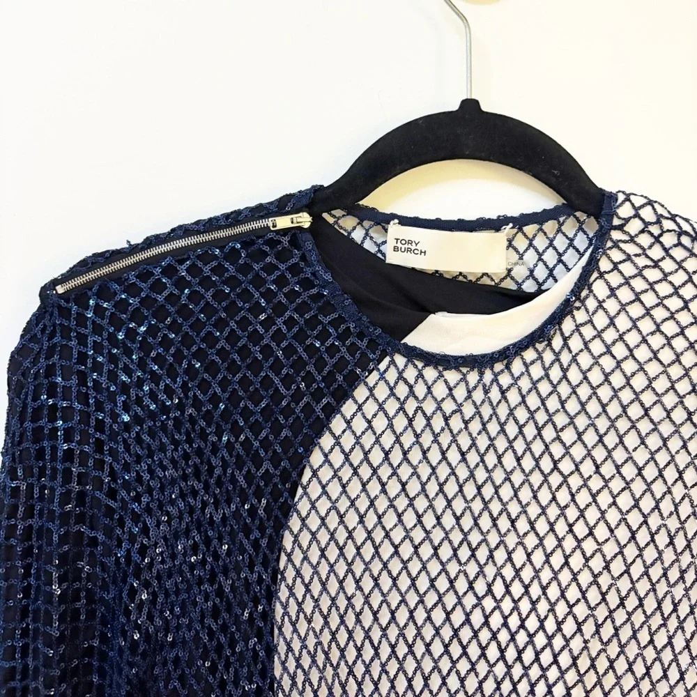 New Tory Burch Sequined ColorBlock Dress
